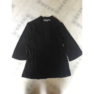 Chico's Travelers Open Front Cardigan 3/4 Sleeve Brown Slinky Knit Size 0 Small